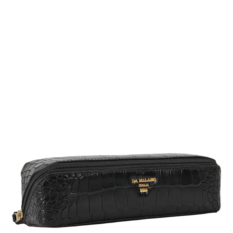 Da Milano Black Croco Leather Multi Pouch - Black  | Best Price UAE